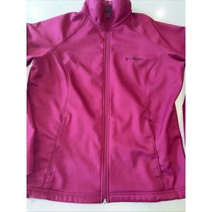 Columbia Women's L Pink Purple Fuchsia Abby Ace Softshell Winter Coat Jacket EUC